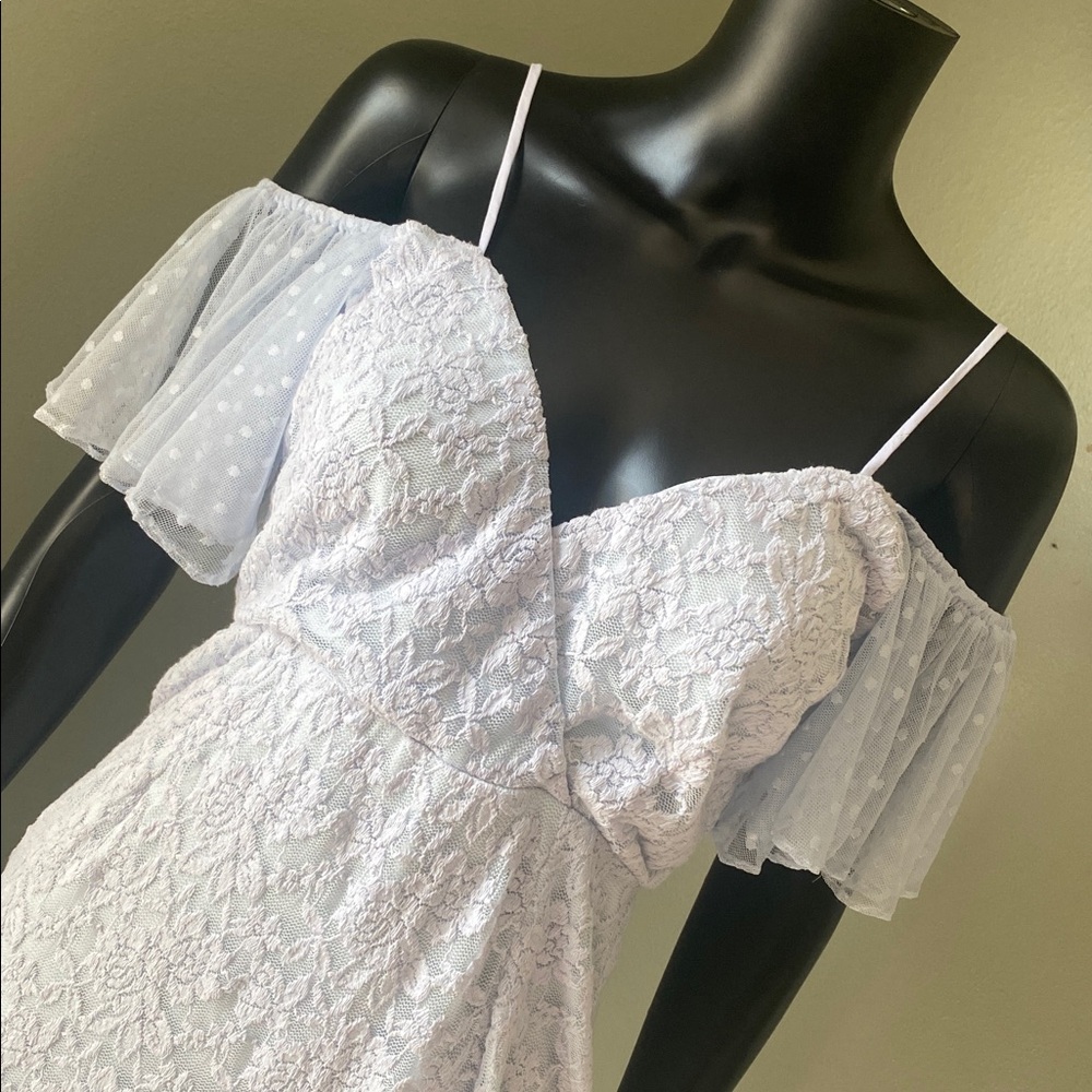 Angel Biba Mermaid Goddess Angel Like Light Baby Blue Lace Dress NWTs - Picture 4 of 16